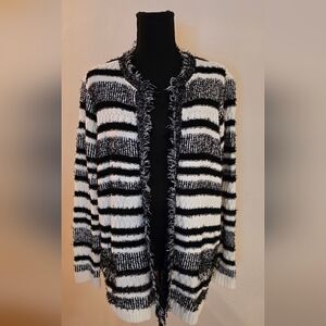 Kim Rogers Monochrome Striped Cardigan